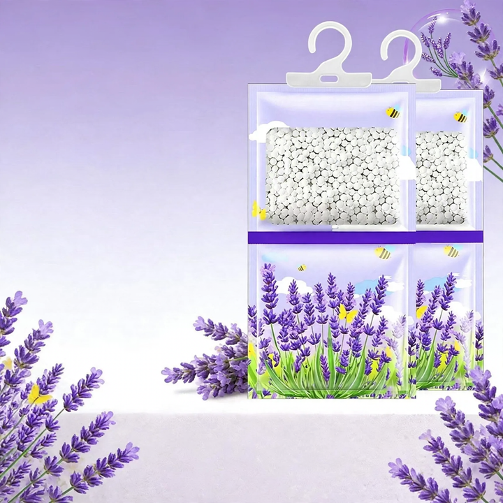 Hanging dehumidifier bag with fragrance