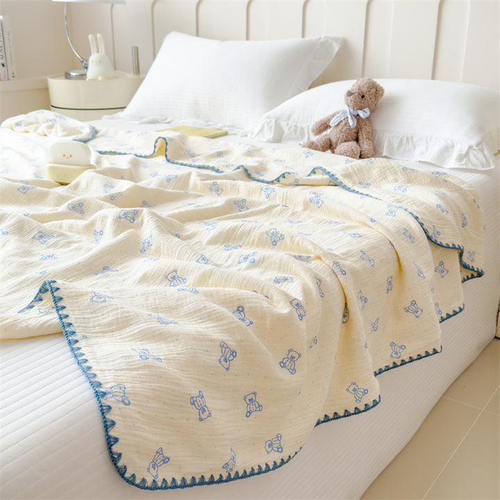 Light summer blanket made of pure cotton, crinkle look