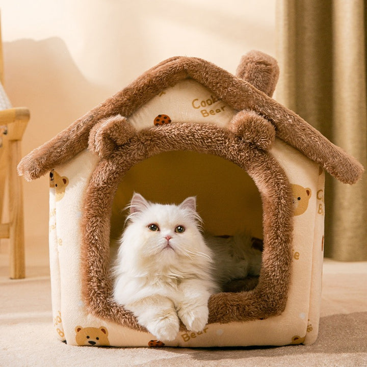 Insulated pet house with removable cover