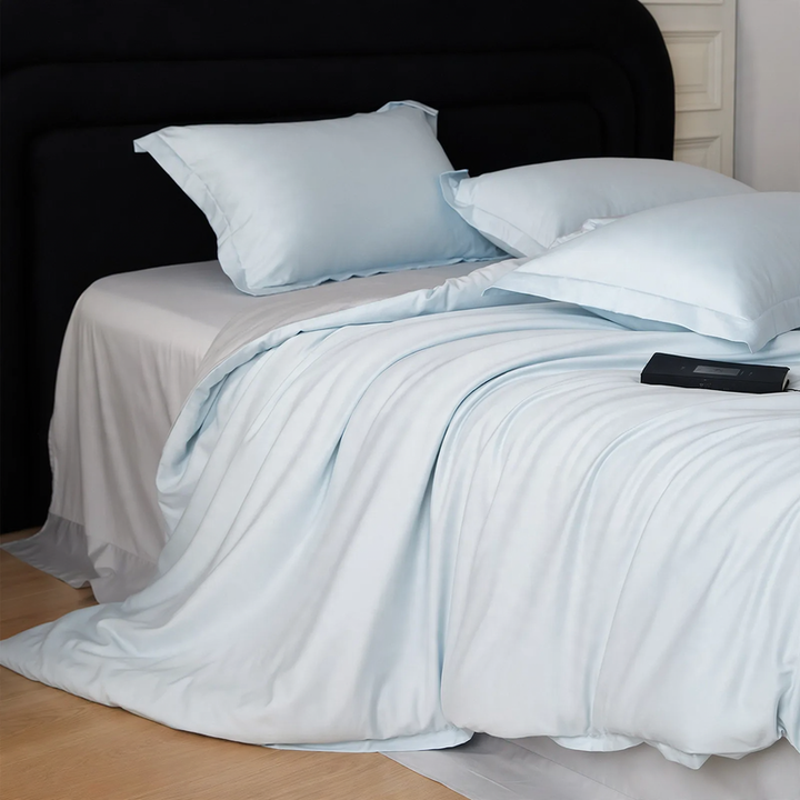 Cotton bedding set, 4-piece, satin shine