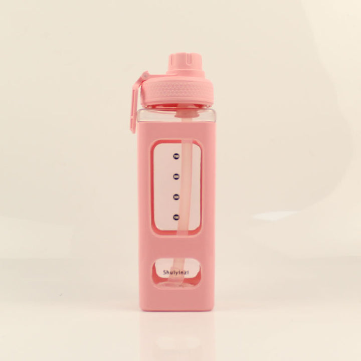 Large water bottle with straw 700–900 ml