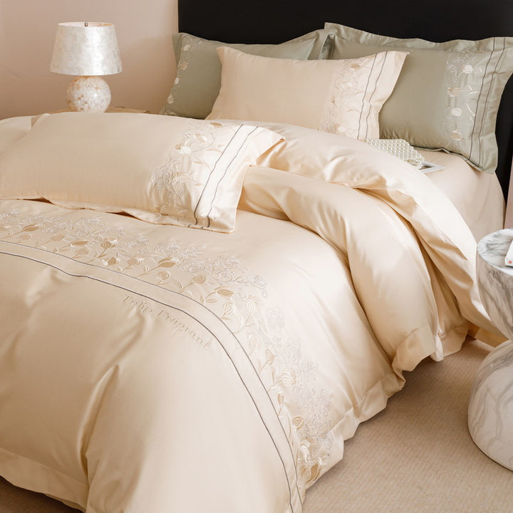 Long-staple cotton bedding, 4-piece, embroidery