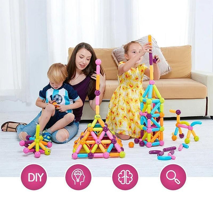 Magnetic construction set with balls and rods | Bowlift