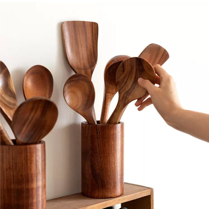 BowLift | Teak Wood Cutlery Set