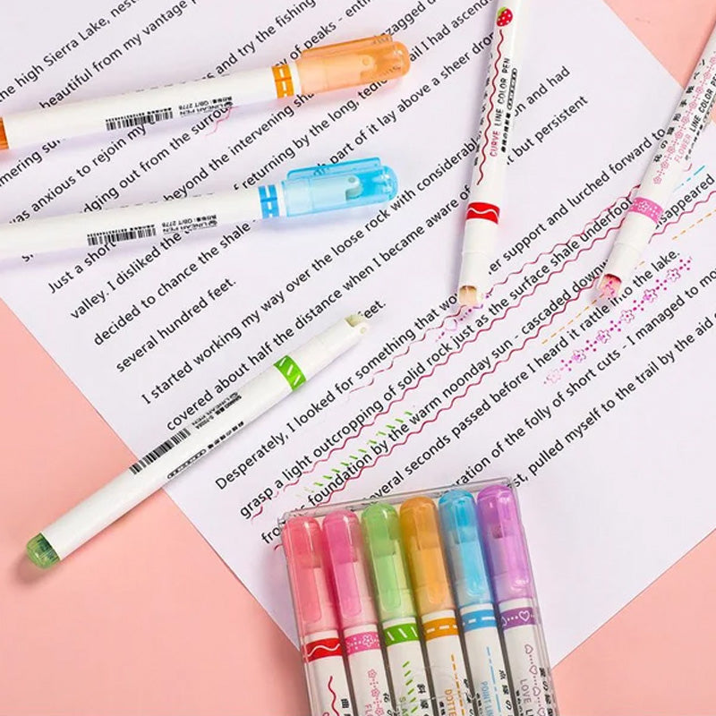 BowLift | BEST GIFTS FOR CHILDREN - Dual Tip Markers with 6 different curve shapes fine tips