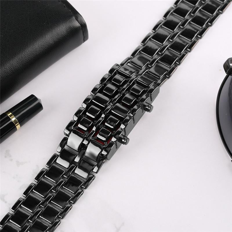 BowLift | Men's Lava LED Digital Stainless Steel Watch
