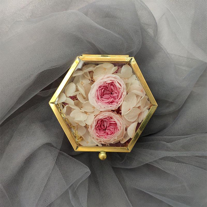 BowLift | Hexagon Transparent Glass Jewelry Box
