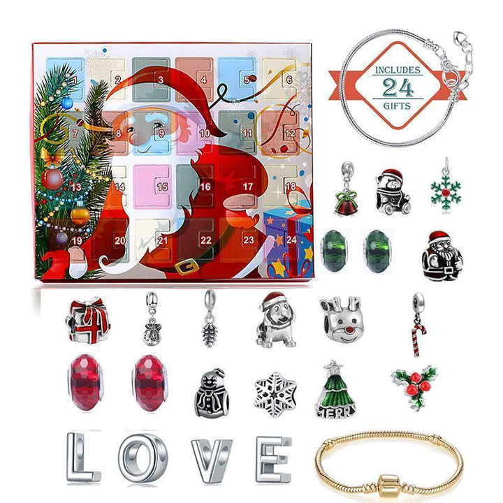 Advent calendar 24 days craft beads blind box Christmas gift bracelet | Bowlift