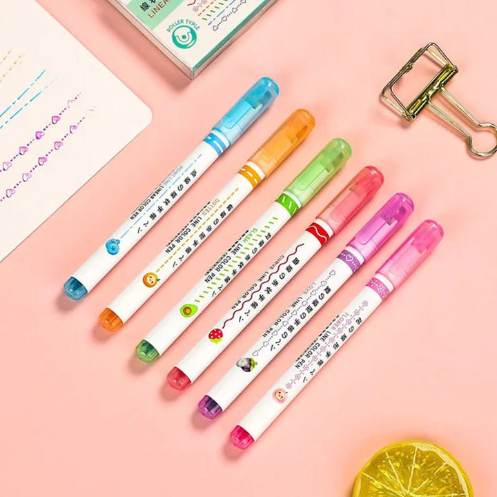 BowLift | BEST GIFTS FOR CHILDREN - Dual Tip Markers with 6 different curve shapes fine tips