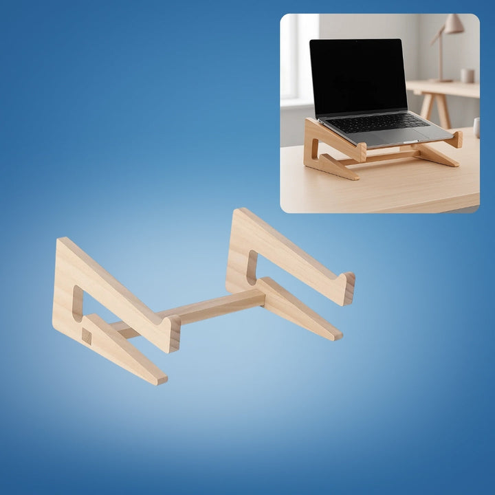 Ergonomic Neck Support – Ventilated Natural Wood – Prevents Overheating – Ideal for Home & Office Use Bowlift