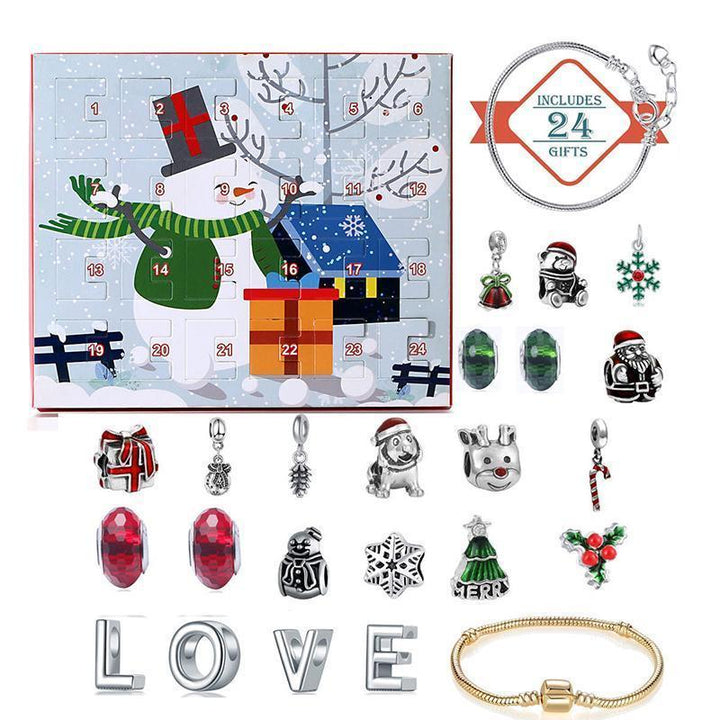 Advent calendar 24 days craft beads blind box Christmas gift bracelet | Bowlift
