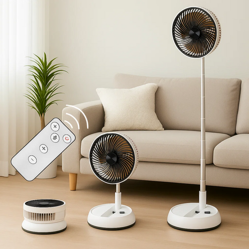 Quiet Portable Cooling – Lightweight Foldable Design – Remote-Control Home & Outdoor Use Bowlift