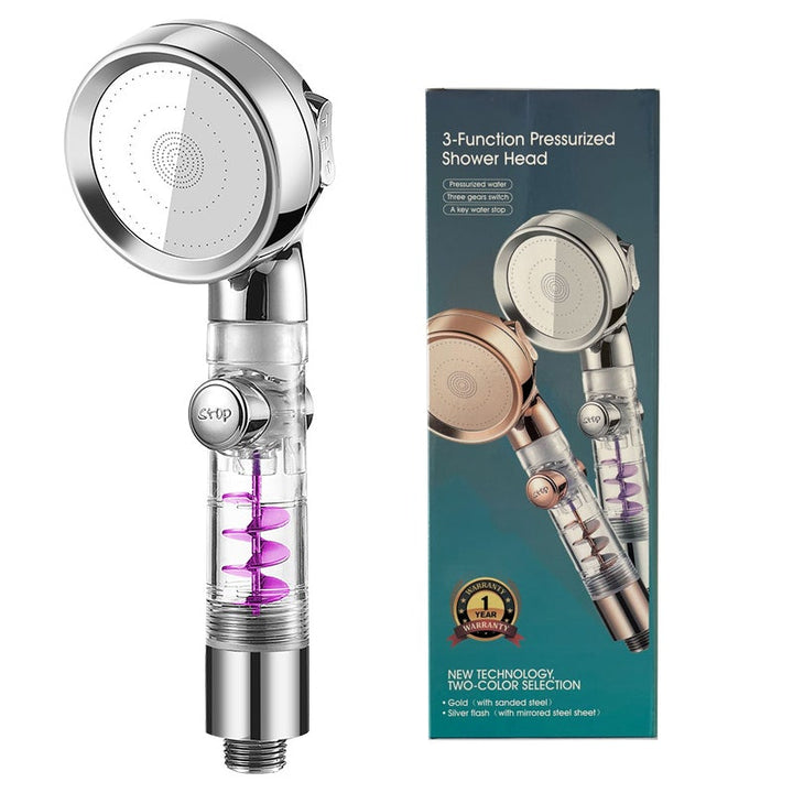 3 Mode Adjustable Turbocharged Shower Head | Bowlift