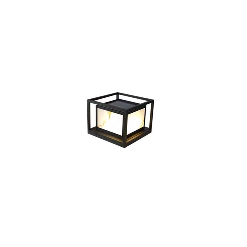 Modern Solar Square Chinese Outdoor Column Head Light LED Lawn Landscape Light | Bowlift