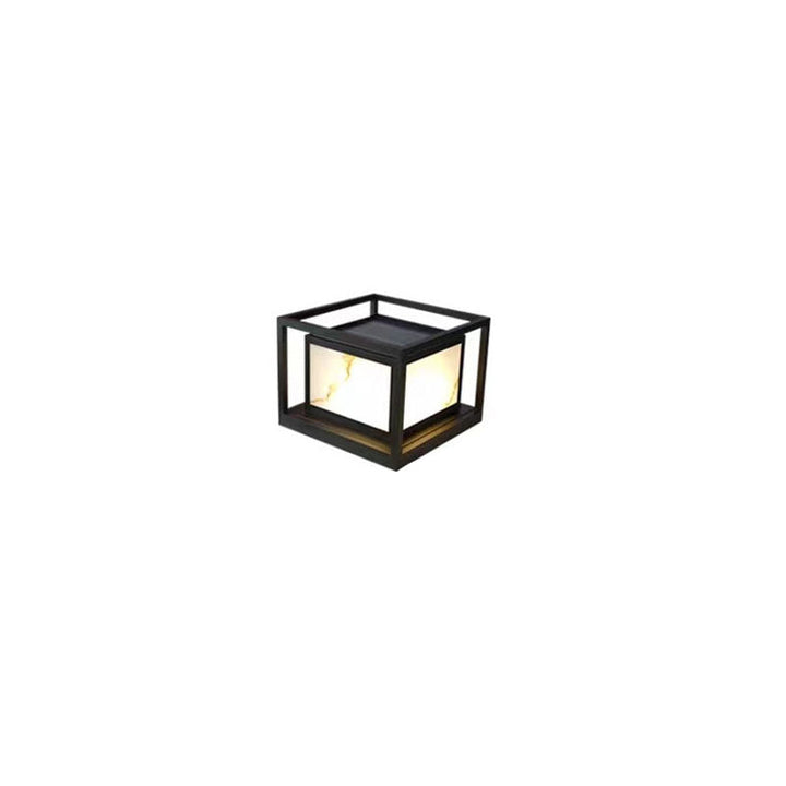 Modern Solar Square Chinese Outdoor Column Head Light LED Lawn Landscape Light | Bowlift