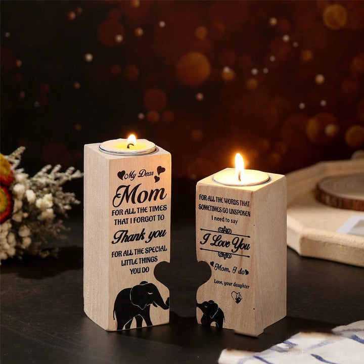 Smile A Lot More - Wooden Candle Holder with Candle Gift for Your Loved Ones | Bowlift