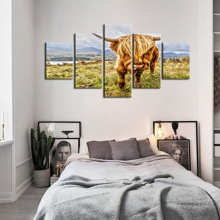 5 Piece Wild Cow - Canvas Wall Art Painting | Bowlift
