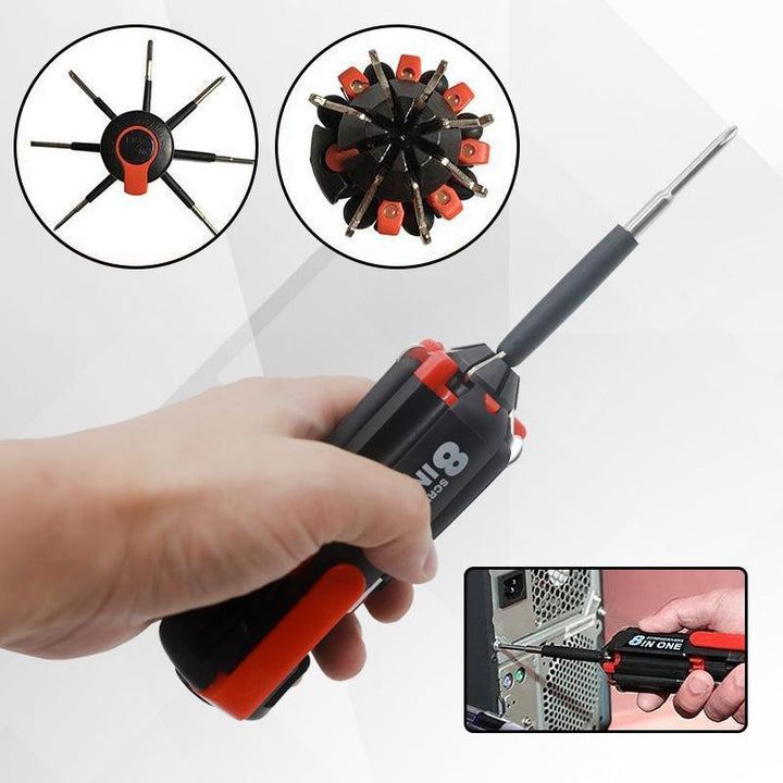 BowLift | 8 Screwdrivers in 1 Tool with Work Light and Flashlight