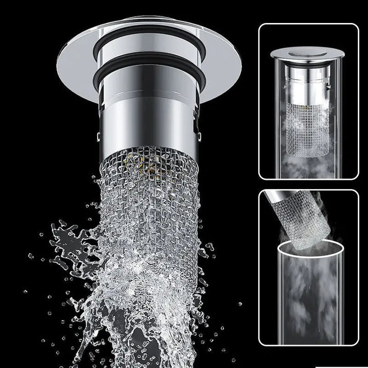 BowLift | Stainless Steel Pop-Up Drain Strainer for Effortless Clog Prevention