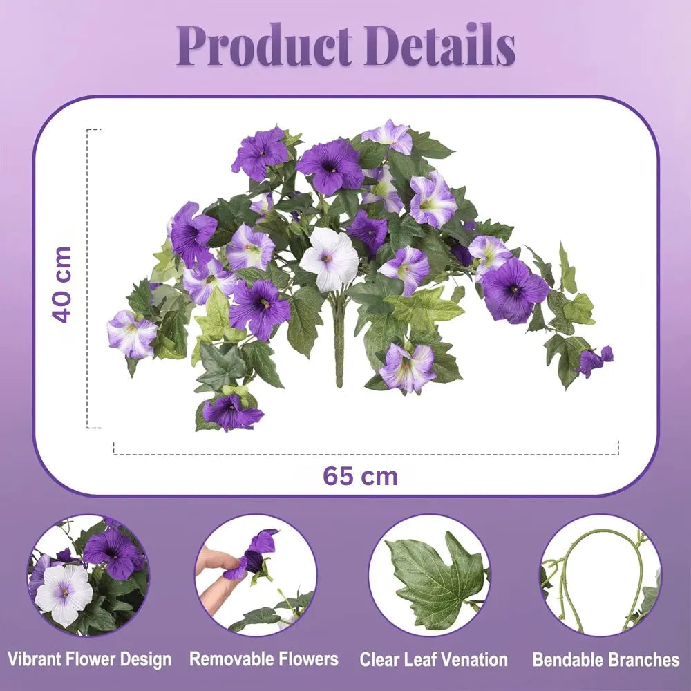 BowLift | Artificial Spring Petunias made of Silk – Perfect for Calm Home Accents