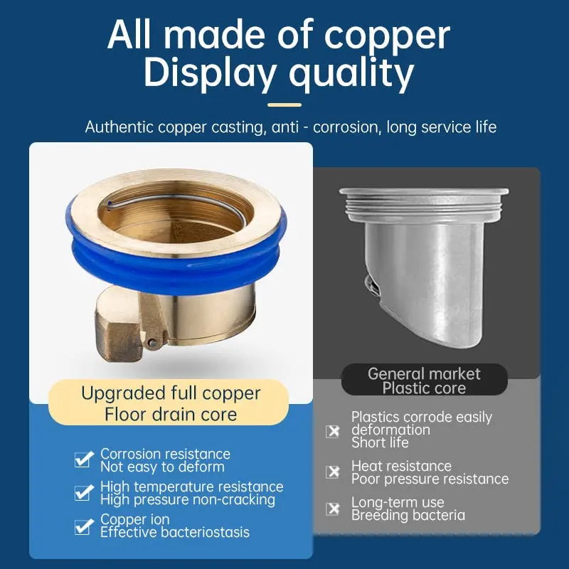 BowLift | Brass drain core – Odor stopper & hair strainer for floor drains