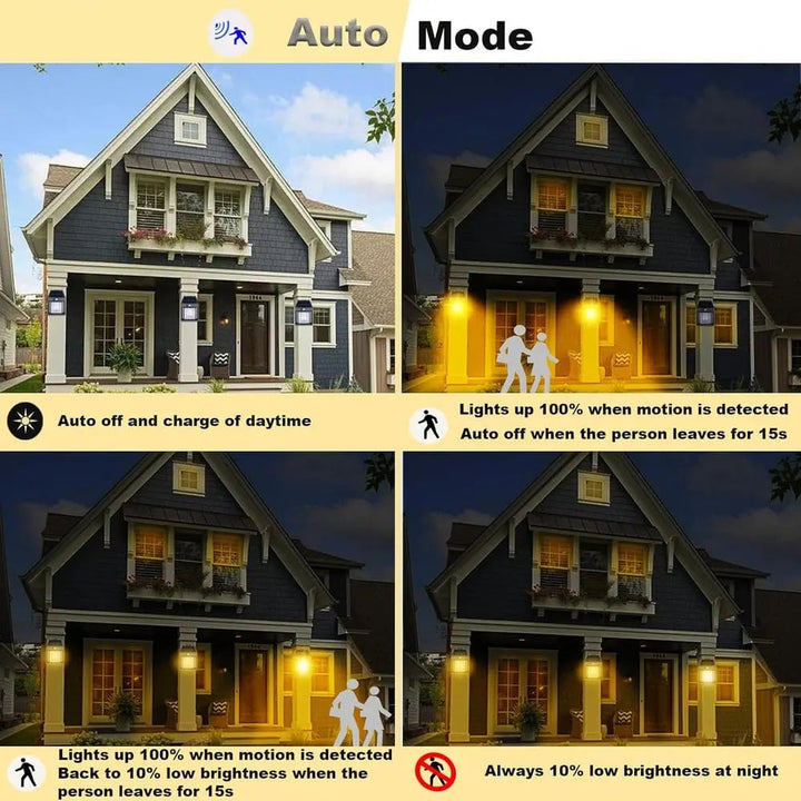 BowLift | Solar-powered LED outdoor wall light – Perfect for gardens, patios, garages, and entrances