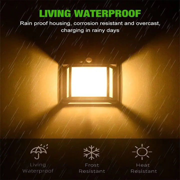 BowLift | Solar-powered LED outdoor wall light – Perfect for gardens, patios, garages, and entrances