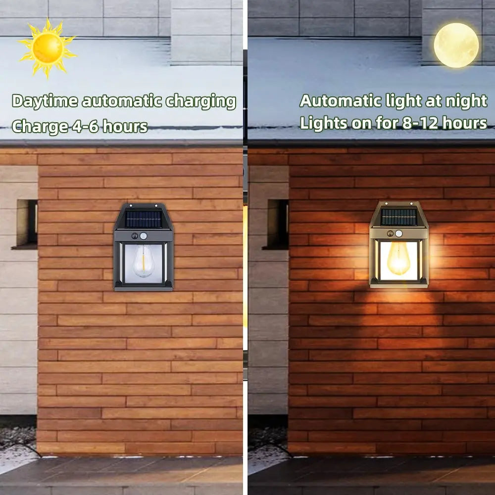 BowLift | Solar-powered LED outdoor wall light – Perfect for gardens, patios, garages, and entrances