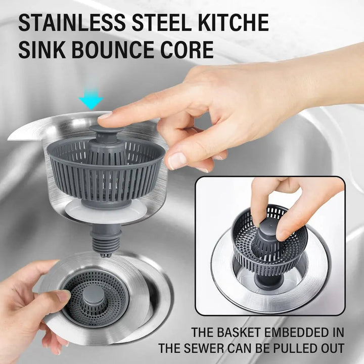 BowLift | Sink Drain Strainer – Anti-Blocking & Odor PRedection with Push Button