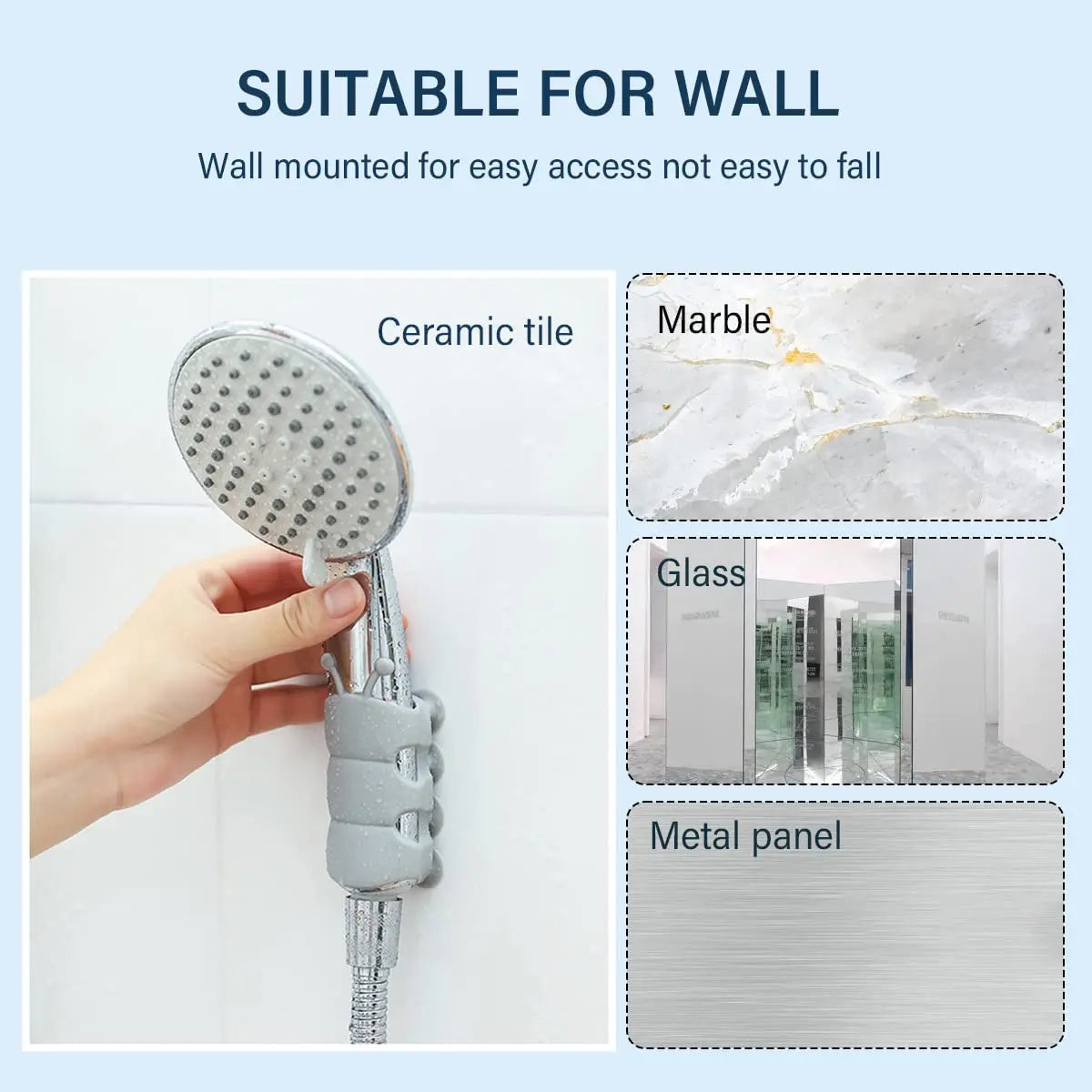 BowLift | Adjustable shower head holder with strong suction cup