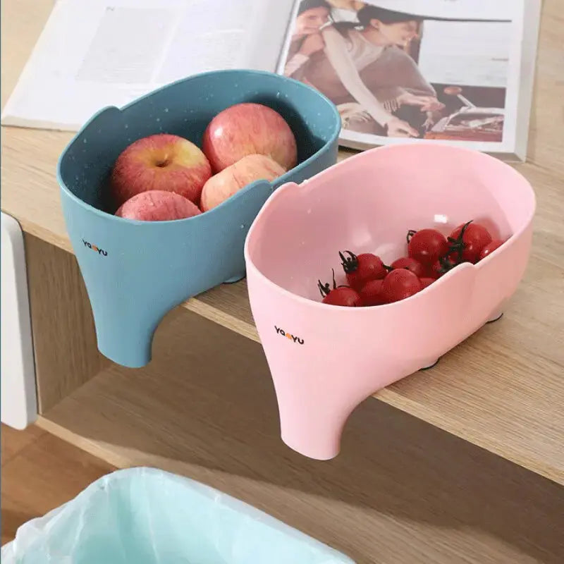 BowLift | Kitchen Sink Strainer Basket | Elephant Design | Plastic | 2-Pack | 22cm