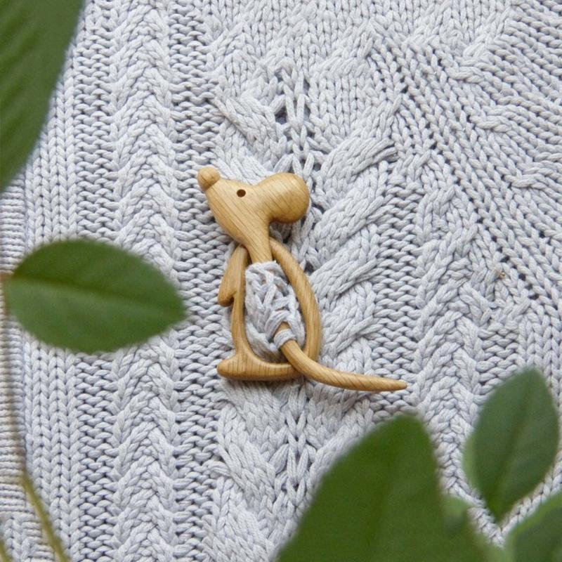 BowLift | Sweet animal brooch made of wood