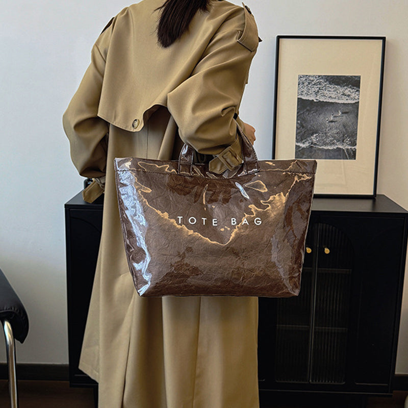 Women Letter Print Tote Bag | Bowlift