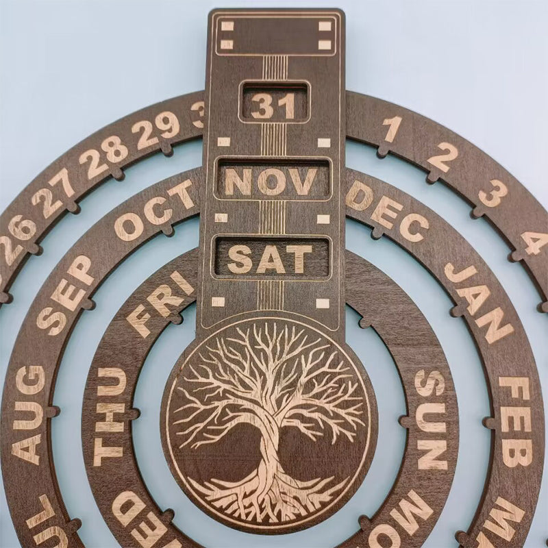 BowLift | Wood Rotating Circular Perpetual Calendar