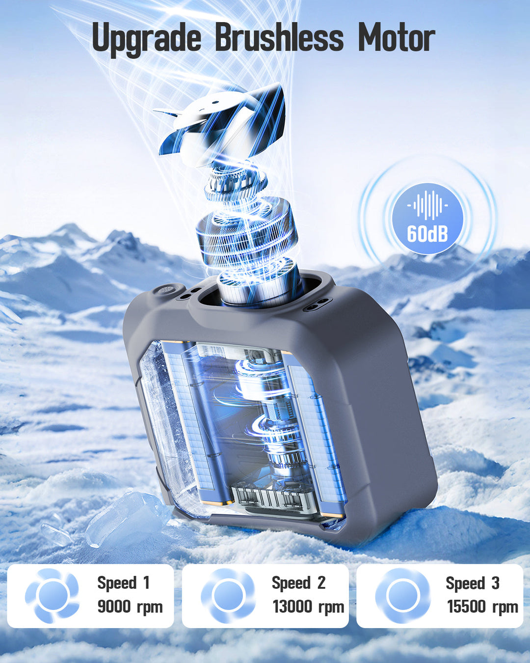 10000mAh Waist fan,Portable Belt Clip on Personal Fan | Bowlift