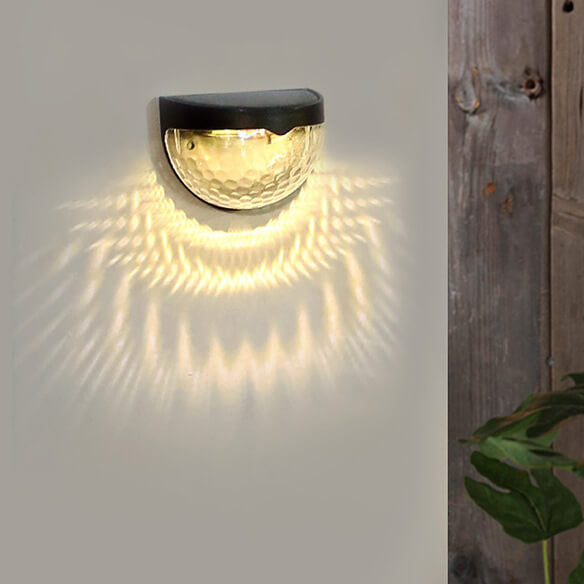 Solar Semi Circle Outdoor Waterproof Light Shadow Fence Wall Sconce Lamp | Bowlift