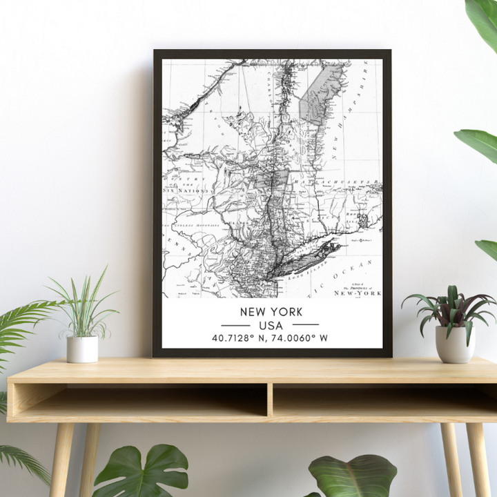 New York City Map- Canvas Wall Art Painting | Bowlift