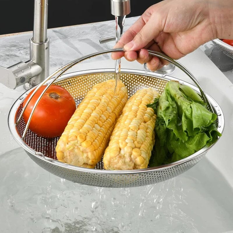 Multi-function Stainless Steel Steamer Drain Basket with Handle | Bowlift