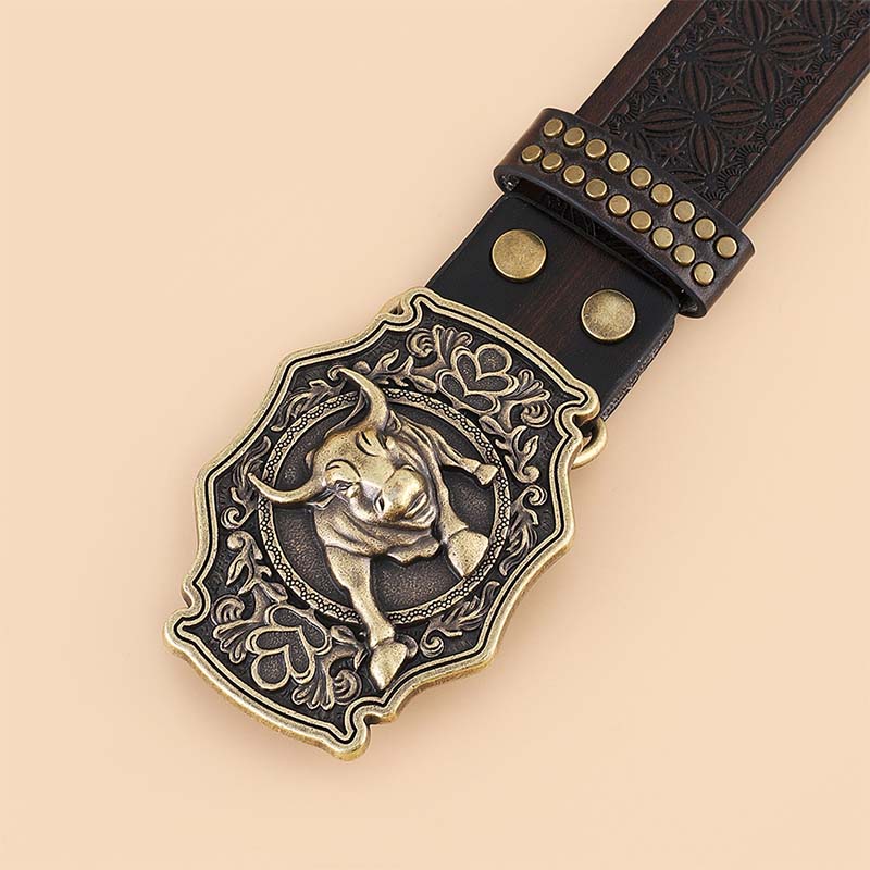 BowLift | Retro Punk Embossed Western Denim Belt