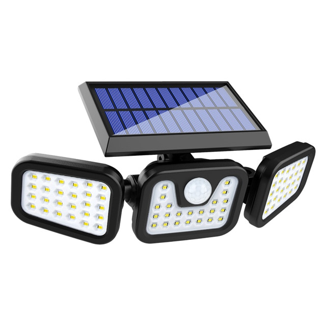 BowLift | Solar LED Floodlight with Motion Sensor – 3-Head Outdoor Security Lighting for Garden, Driveway & Garage