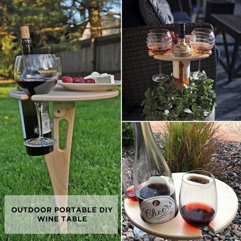 Outdoor Portable Diy Folding Wine Table | Bowlift
