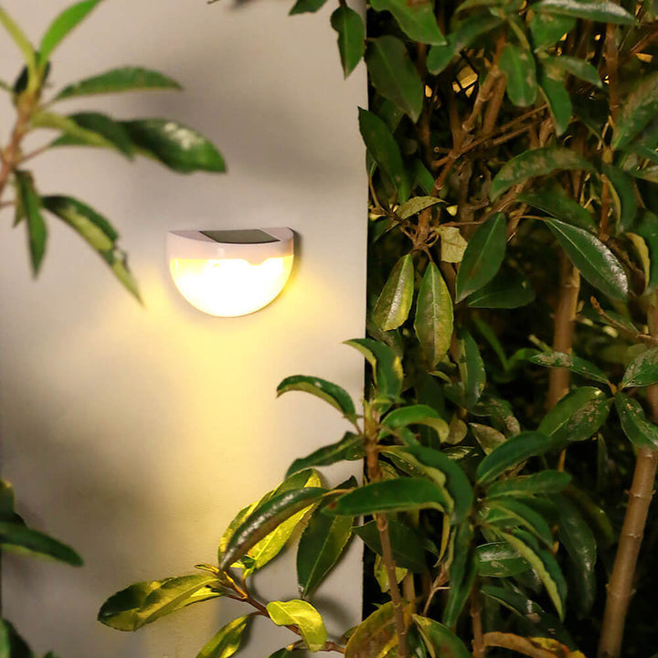 Solar Semi Circle Outdoor Waterproof Light Shadow Fence Wall Sconce Lamp | Bowlift
