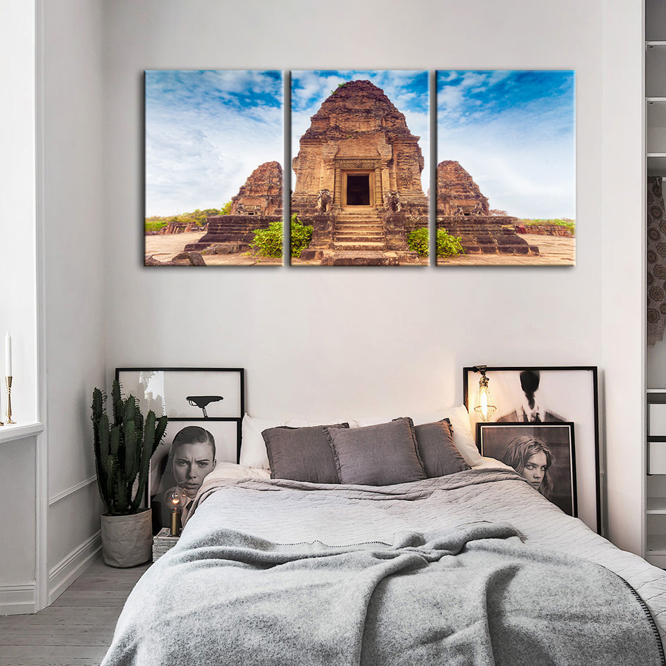 Ancient Temple 3 Piece - Canvas Wall Art Painting | Bowlift
