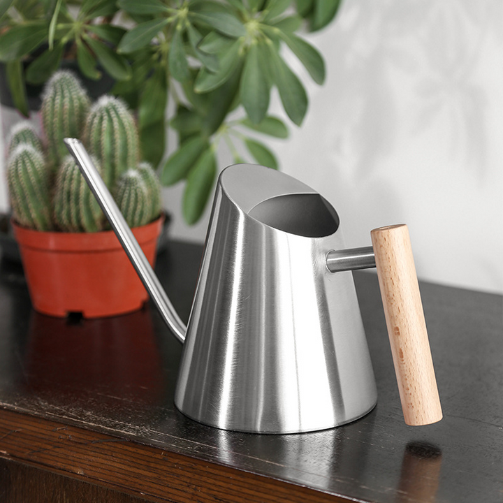 BowLift | Modern watering can with wooden handle – Stylish watering can for plants in the garden