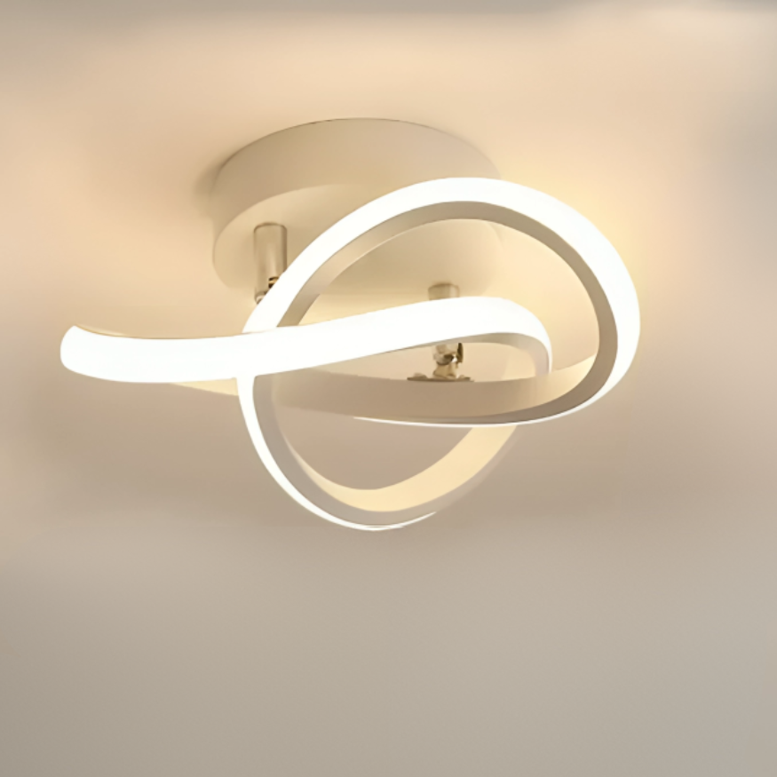 Modern LED Ceiling Lamp 18W | Creative Design with 2 Rings | Energy-Efficient Lighting for Living Room & Office 24 cm | Bowlift