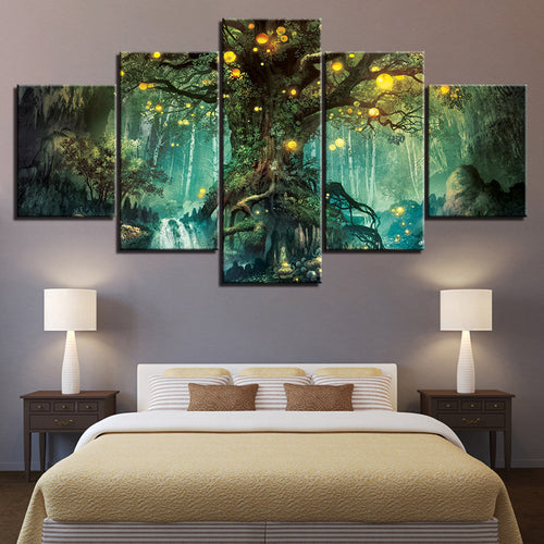 Magic Forest Trunk 5 Piece - Canvas Wall Art Painting | Bowlift