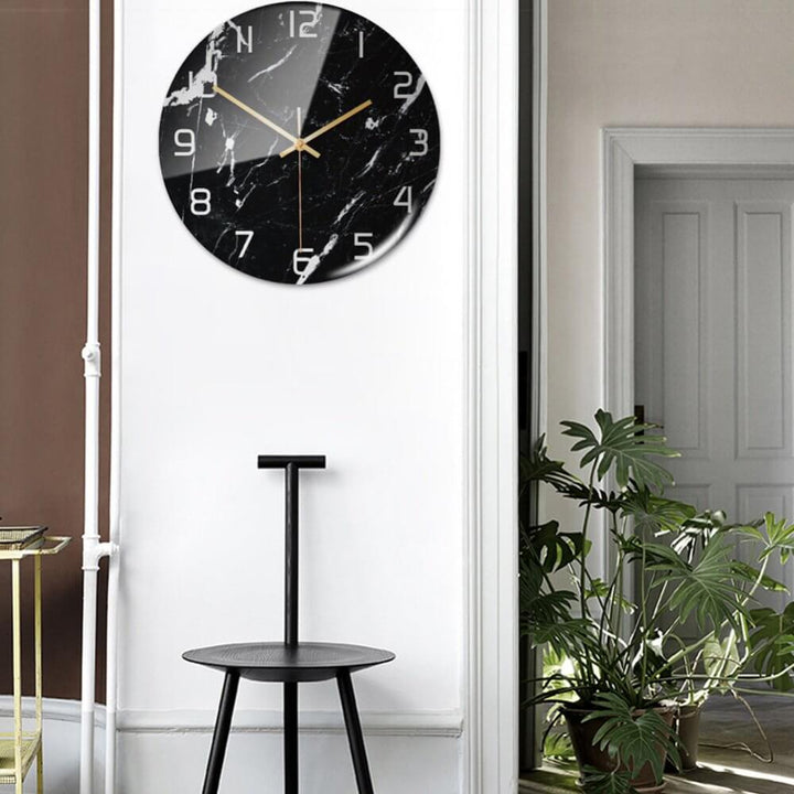 BowLift | Stylish Marble Wall Clock with Silent Mechanism