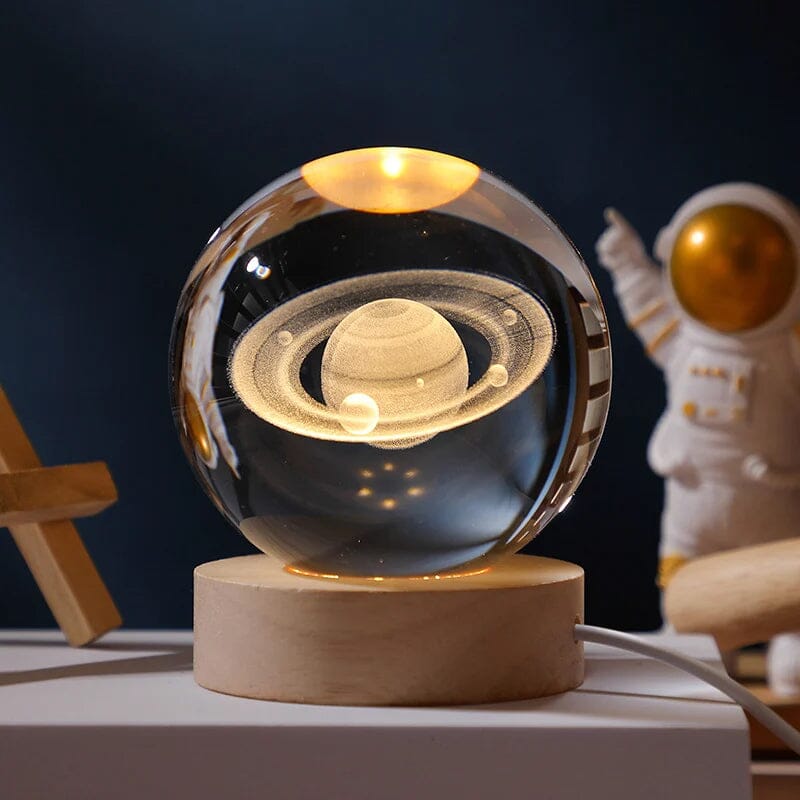 BowLift | 3D Crystal Ball Night Light With Wood Base