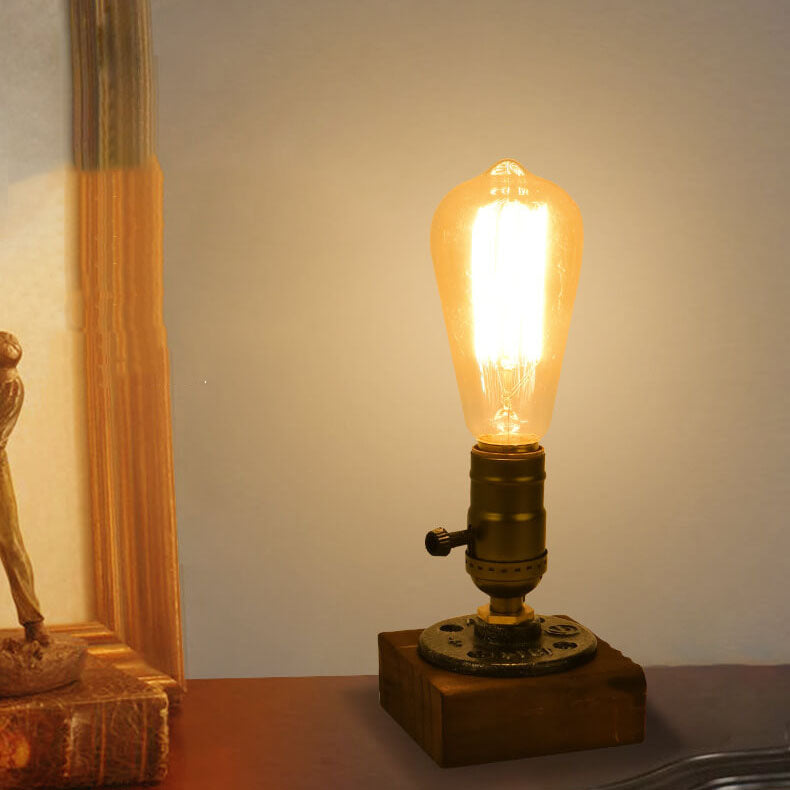 BowLift | Vintage Industrial Iron Light Bulb 1-Light Table Lamp