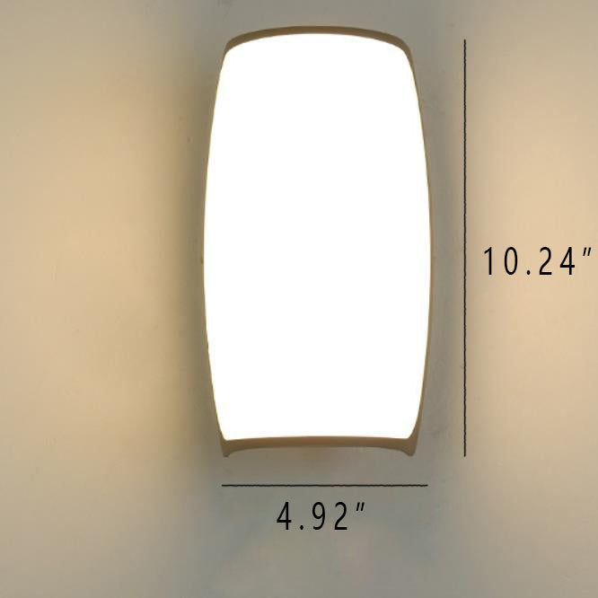Waterproof Acrylic Curved Shade LED Outdoor Wall Sconce Lamp | Bowlift